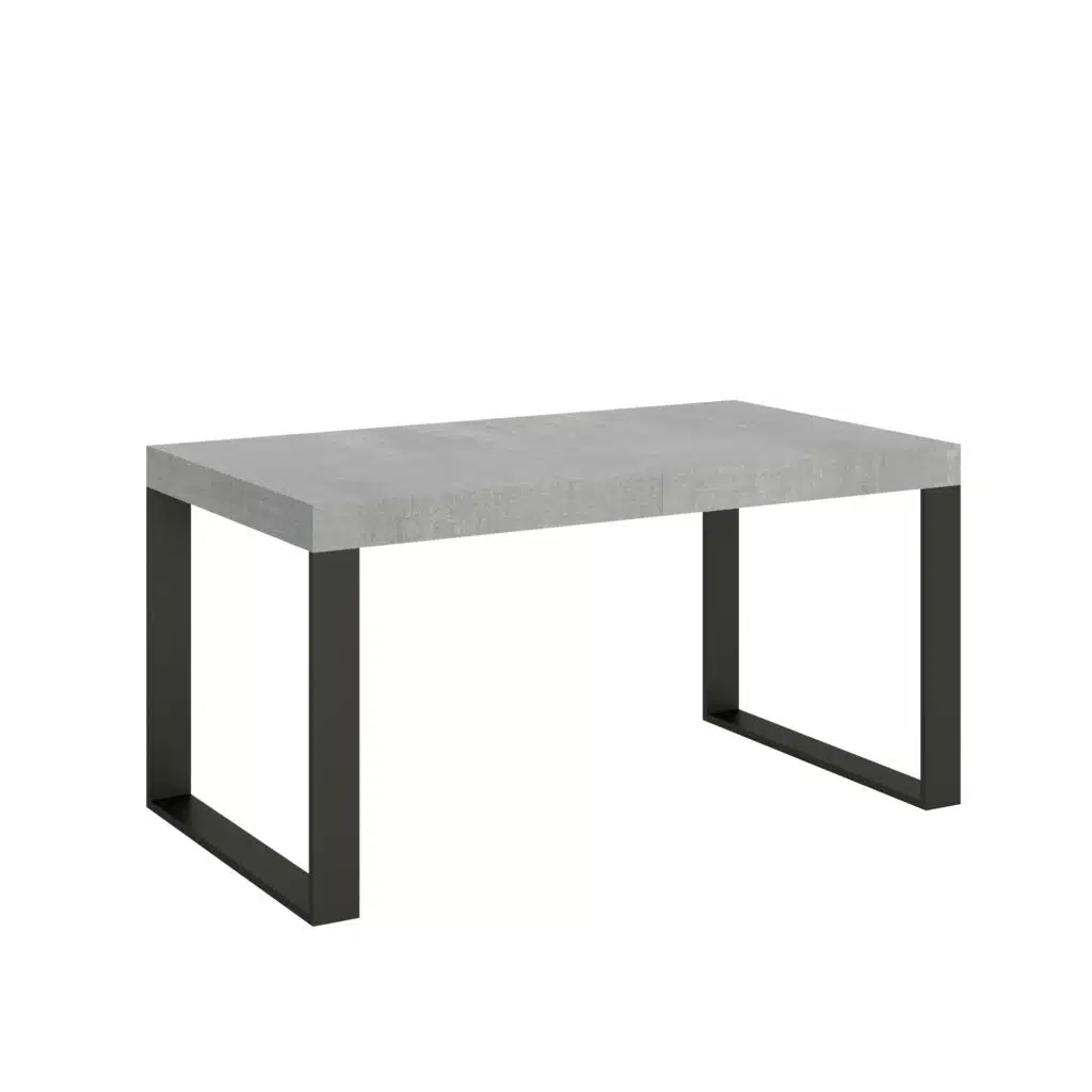 Tavolo allungabile 160/264x90 cm Tecno cemento gambe antracite - foto 1