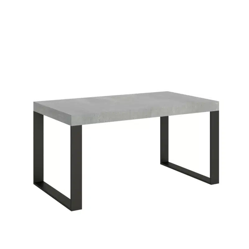 Tavolo allungabile 160/264x90 cm Tecno cemento gambe antracite - foto 1