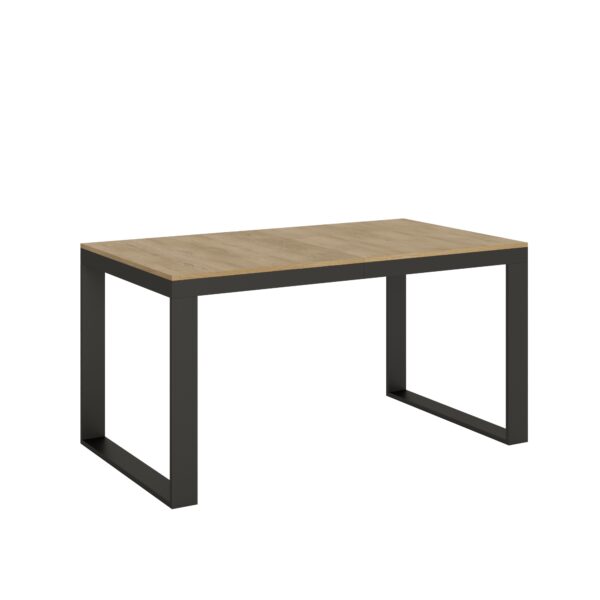 Tavolo allungabile 160/264x90 cm Tecno Evolution quercia natura telaio e gambe antracite