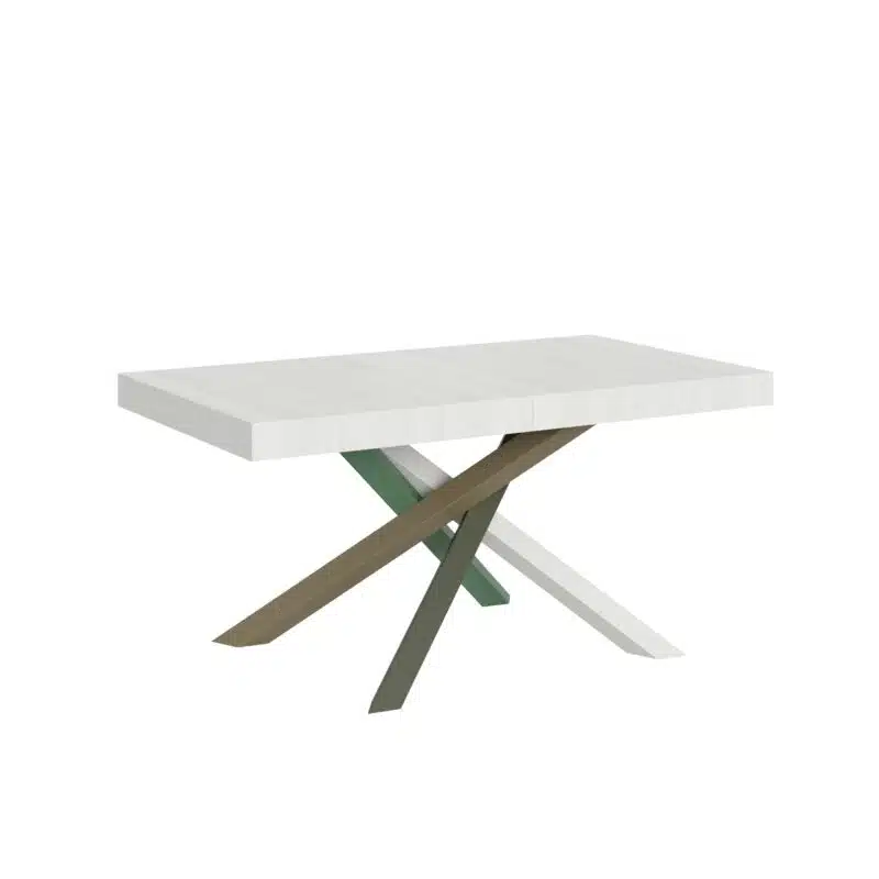 Tavolo allungabile 160/420x90 cm Volantis bianco frassino gambe multicolore 4/A - foto 1
