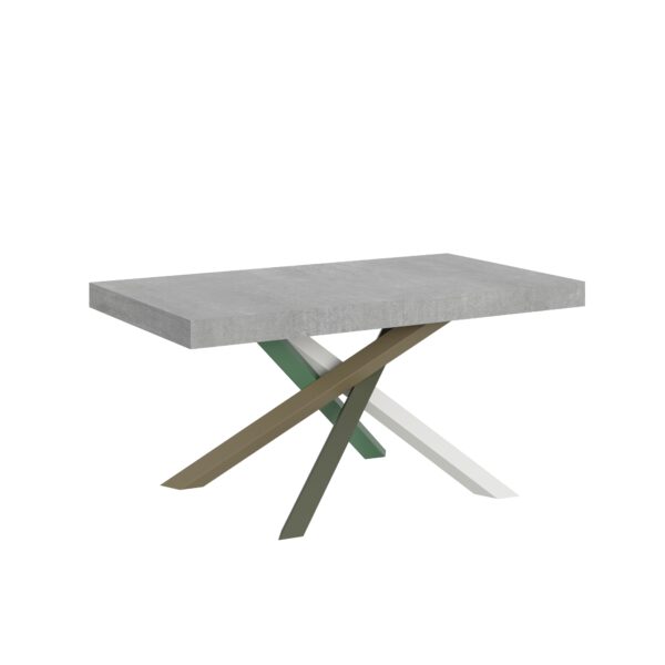 Tavolo allungabile 160/264x90 cm Volantis cemento gambe multicolore 4/A