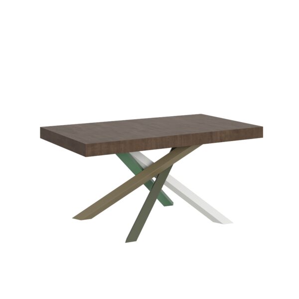Tavolo allungabile 160/264x90 cm Volantis noce gambe multicolore 4/A