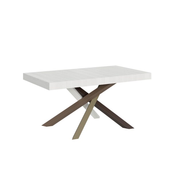 Tavolo allungabile 160/420x90 cm Volantis bianco frassino gambe multicolore 4/C