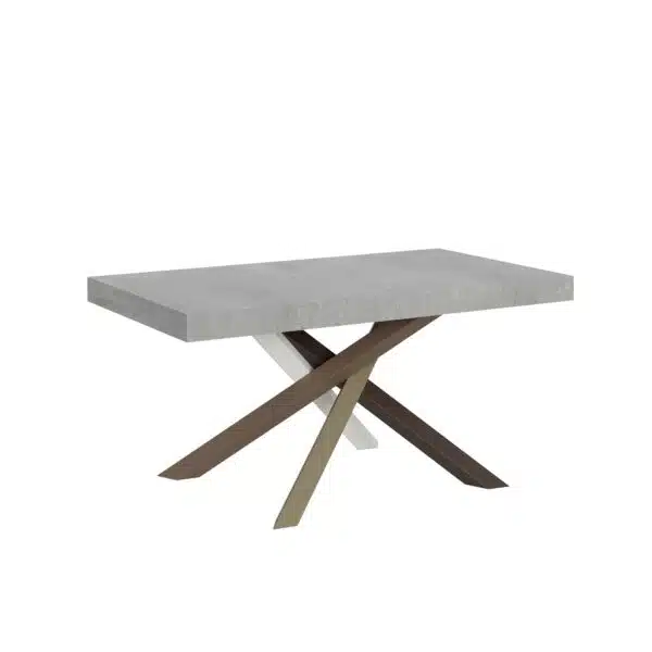 Tavolo allungabile 160/420x90 cm Volantis cemento gambe multicolore 4/C