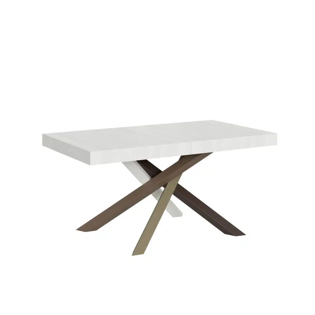 Tavolo allungabile 160/264x90 cm Volantis bianco frassino gambe multicolore 4/C - foto 1