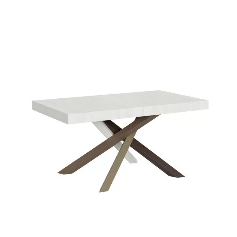 Tavolo allungabile 160/264x90 cm Volantis bianco frassino gambe multicolore 4/C - foto 1