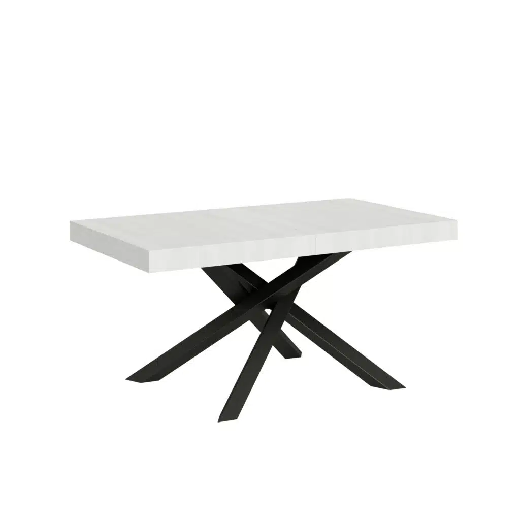Tavolo allungabile 160/264x90 cm Volantis bianco frassino gambe antracite - foto 1
