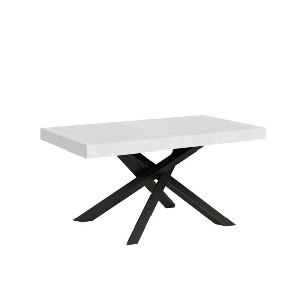Tavolo allungabile 160/264x90 cm Volantis bianco frassino gambe antracite