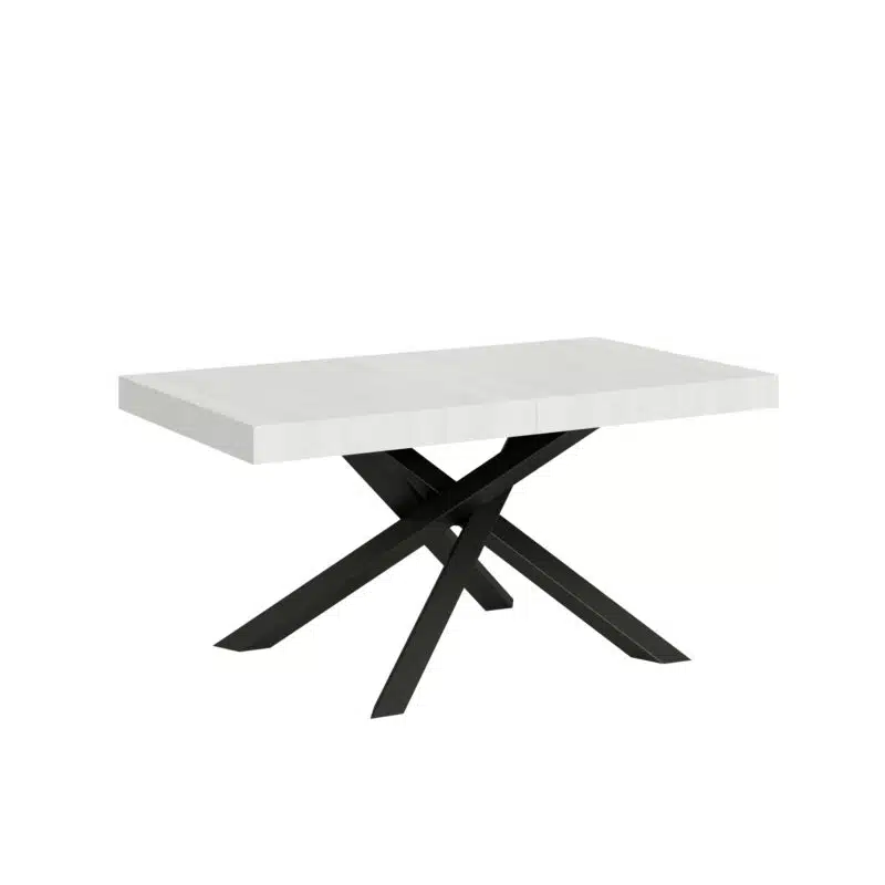 Tavolo allungabile 160/264x90 cm Volantis bianco frassino gambe antracite - foto 1