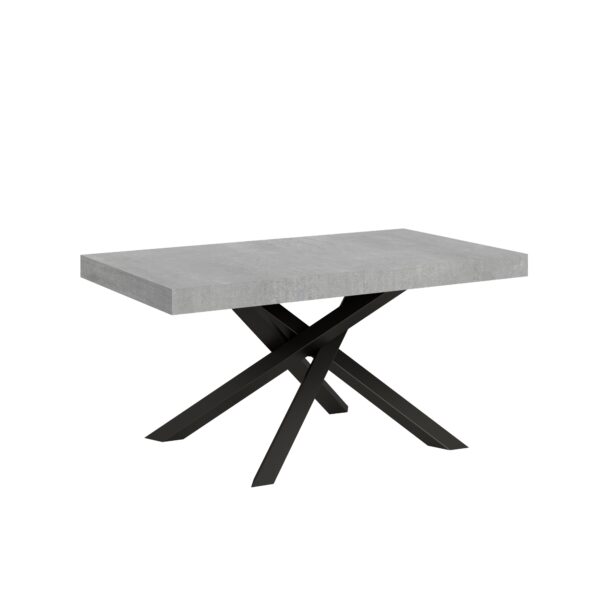 Tavolo allungabile 160/264x90 cm Volantis cemento gambe antracite