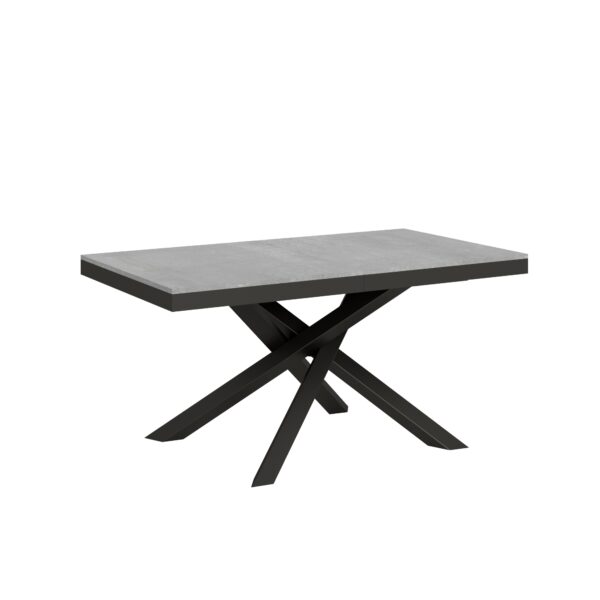 Tavolo allungabile 160/264x90 cm Volantis Evolution cemento telaio e gambe antracite