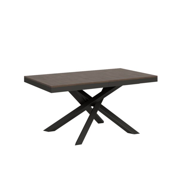 Tavolo allungabile 160/264x90 cm Volantis Evolution noce telaio e gambe antracite
