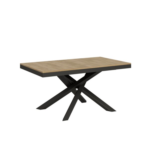 Tavolo allungabile 160/264x90 cm Volantis Evolution quercia natura telaio e gambe antracite