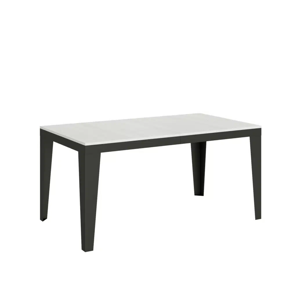 Tavolo allungabile 160/420x90 cm Flame Evolution bianco frassino telaio e gambe antracite - foto 1