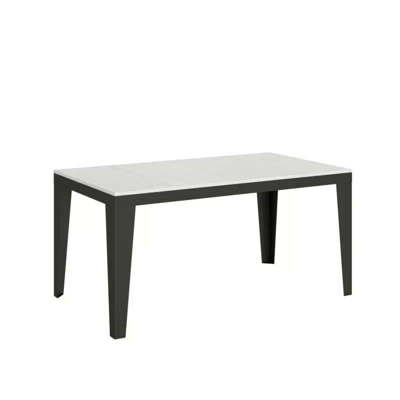 Tavolo allungabile 160/420x90 cm Flame Evolution bianco frassino telaio e gambe antracite - foto 1