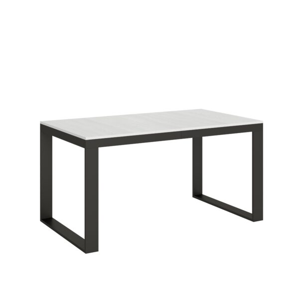 Tavolo allungabile 160/420x90 cm Tecno Evolution bianco frassino telaio e gambe antracite