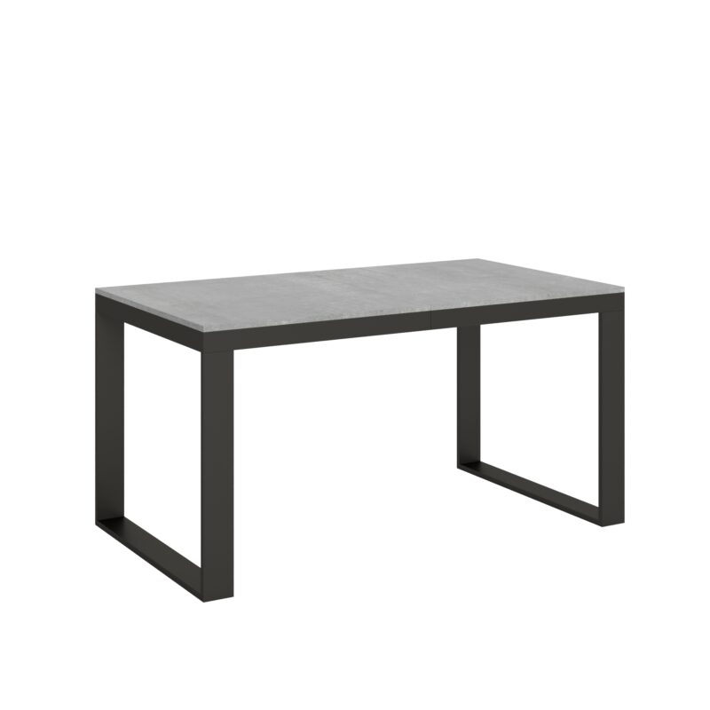 Tavolo allungabile 160/420x90 cm Tecno Evolution cemento telaio e gambe antracite