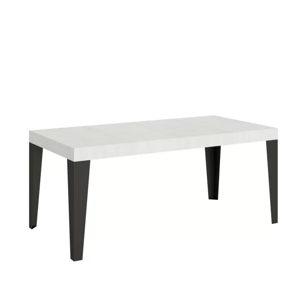 Tavolo allungabile 200/304x90 cm Flame bianco frassino gambe antracite - foto 1