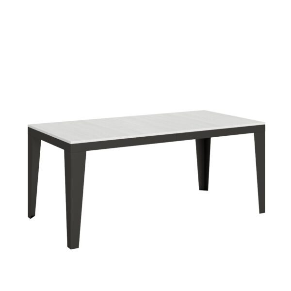 Tavolo allungabile 180/284x90 cm Flame Evolution bianco frassino telaio e gambe antracite