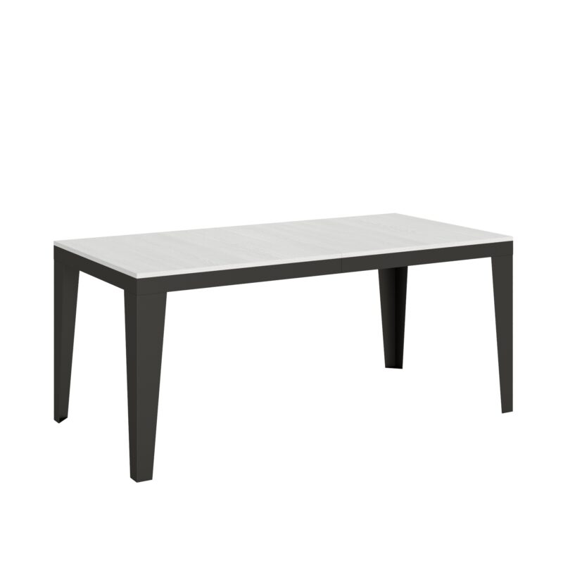 Tavolo allungabile 180/284x90 cm Flame Evolution bianco frassino telaio e gambe antracite