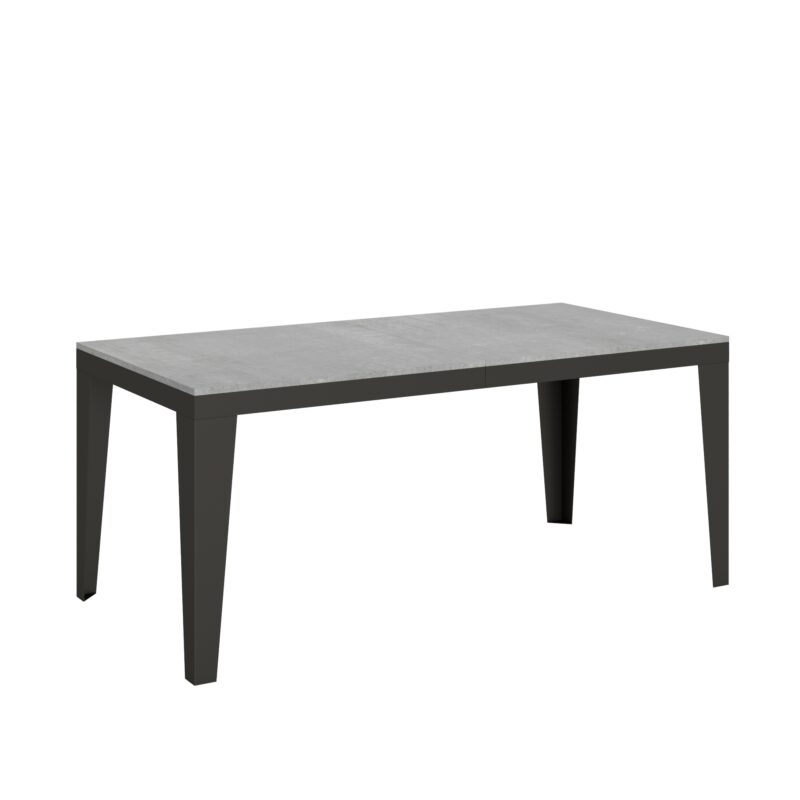 Tavolo allungabile 180/284x90 cm Flame Evolution cemento telaio e gambe antracite