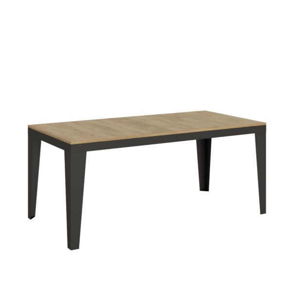 Tavolo allungabile 180/284x90 cm Flame Evolution quercia natura telaio e gambe antracite