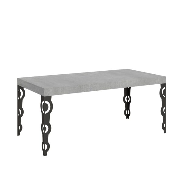 Tavolo allungabile 180/284x90 cm Karamay cemento gambe antracite