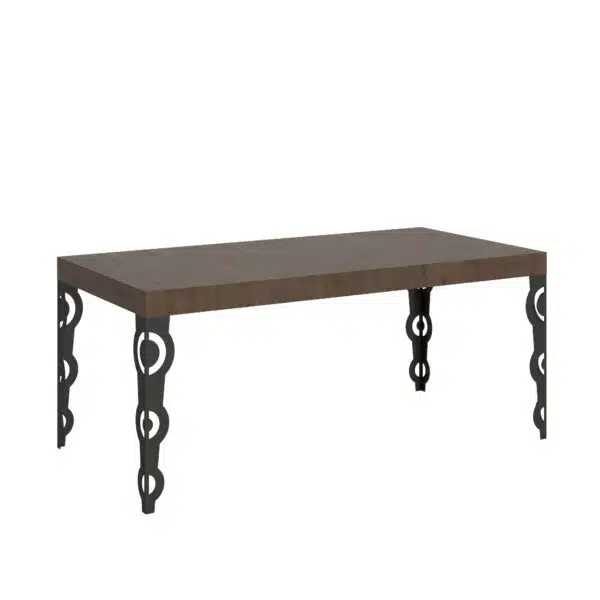 Tavolo allungabile 200/304x90 cm Karamay noce gambe antracite