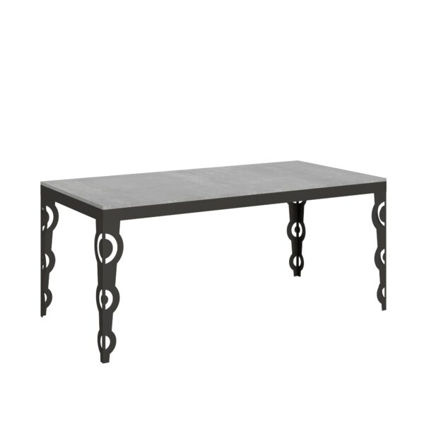 Tavolo allungabile 180/284x90 cm Karamay Evolution cemento telaio e gambe antracite
