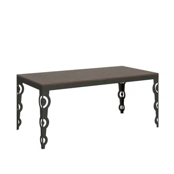 Tavolo allungabile 180/284x90 cm Karamay Evolution noce telaio e gambe antracite