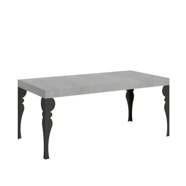 Tavolo allungabile 200/460x90 cm Paxon cemento gambe antracite