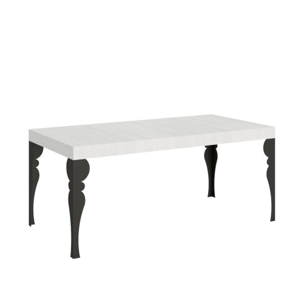 Tavolo allungabile 180/284x90 cm Paxon bianco frassino gambe antracite