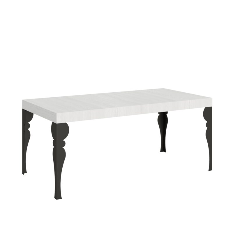 Tavolo allungabile 180/284x90 cm Paxon bianco frassino gambe antracite