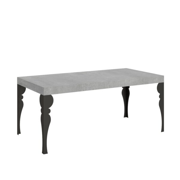 Tavolo allungabile 180/284x90 cm Paxon cemento gambe antracite