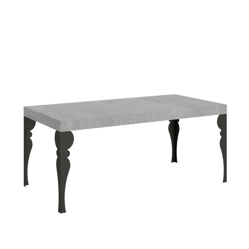 Tavolo allungabile 180/284x90 cm Paxon cemento gambe antracite