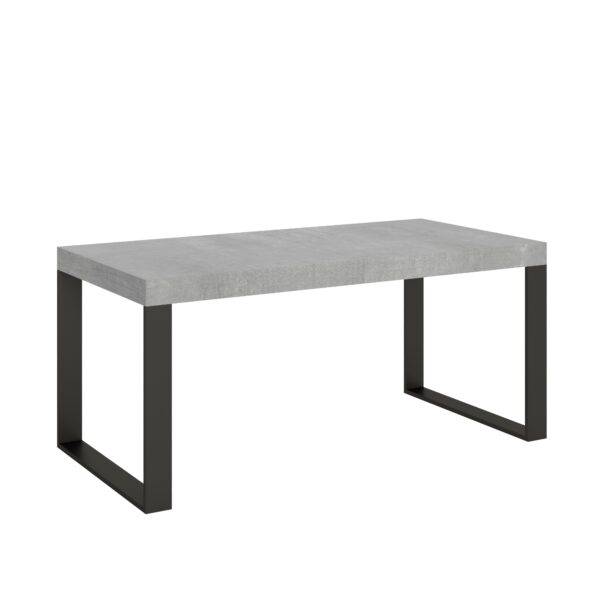 Tavolo allungabile 200/304x90 cm Tecno cemento gambe antracite