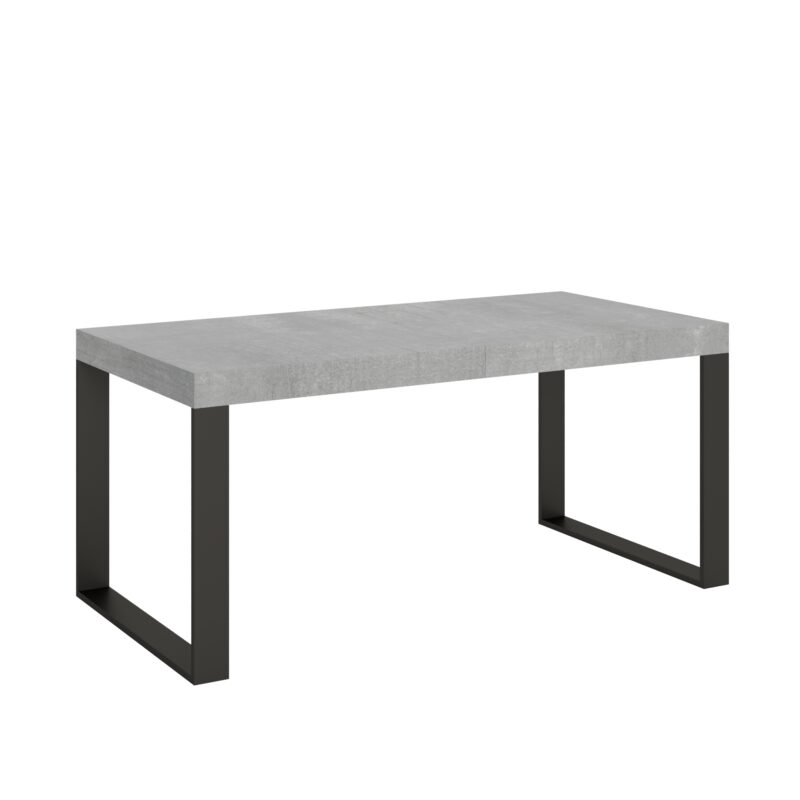 Tavolo allungabile 200/304x90 cm Tecno cemento gambe antracite