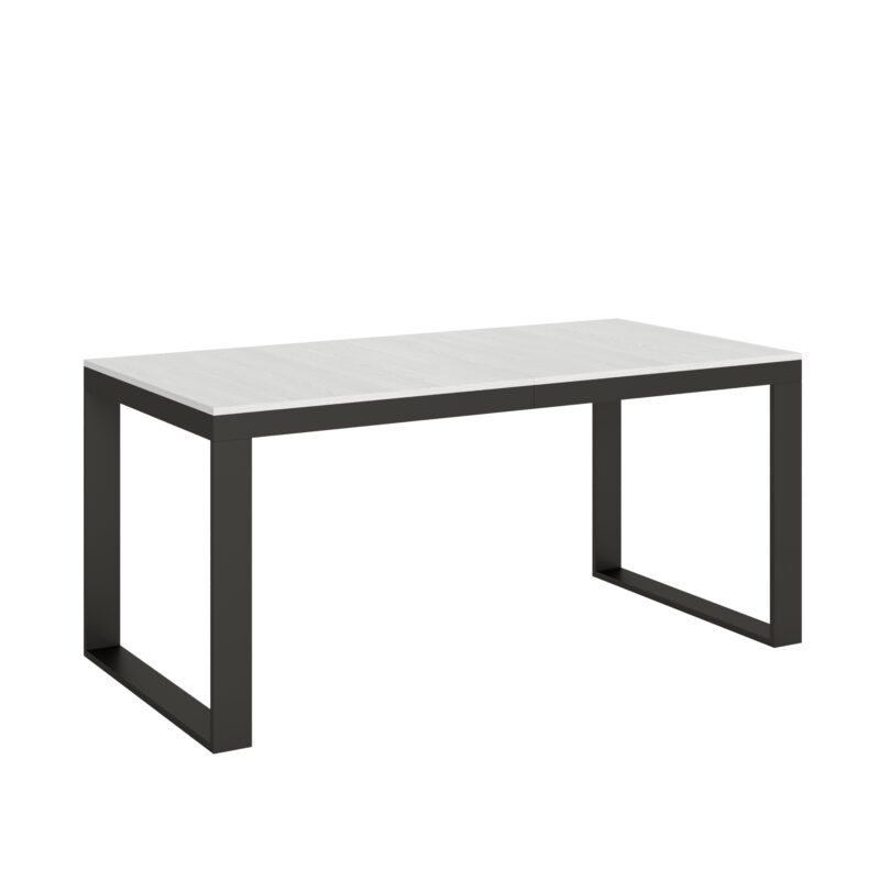 Tavolo allungabile 180/284x90 cm Tecno Evolution bianco frassino telaio e gambe antracite