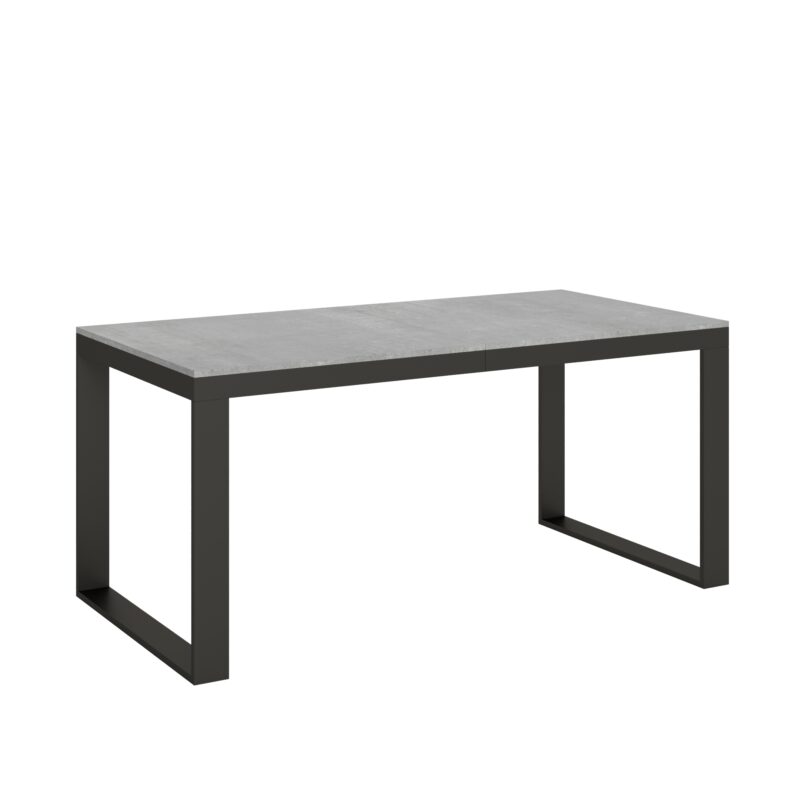 Tavolo allungabile 180/284x90 cm Tecno Evolution cemento telaio e gambe antracite