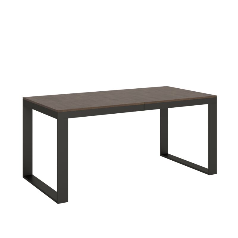 Tavolo allungabile 180/284x90 cm Tecno Evolution noce telaio e gambe antracite