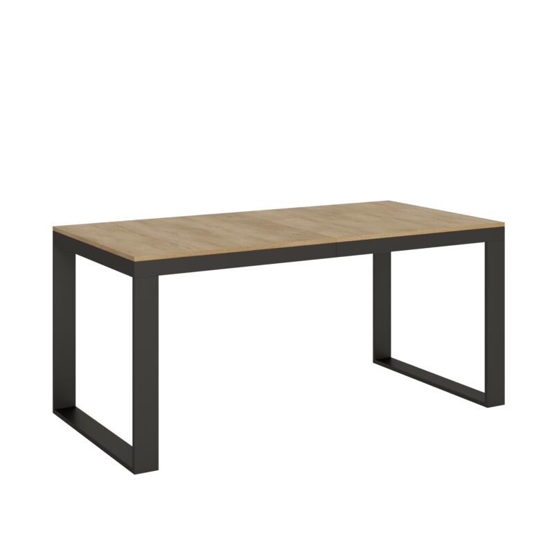 Tavolo allungabile 180/284x90 cm Tecno Evolution quercia natura telaio e gambe antracite