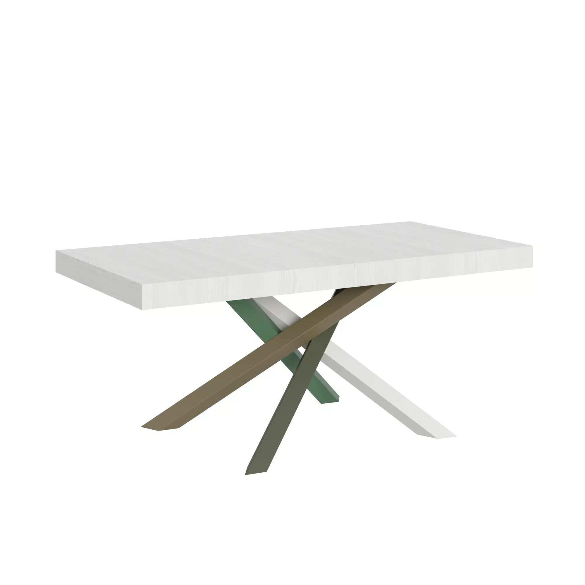 Tavolo allungabile 180/440x90 cm Volantis bianco frassino gambe multicolore 4/A