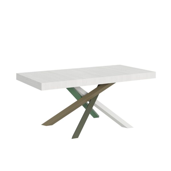 Tavolo allungabile 180/284x90 cm Volantis bianco frassino gambe multicolore 4/A