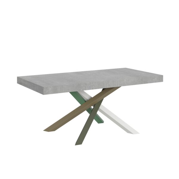 Tavolo allungabile 180/284x90 cm Volantis cemento gambe multicolore 4/A