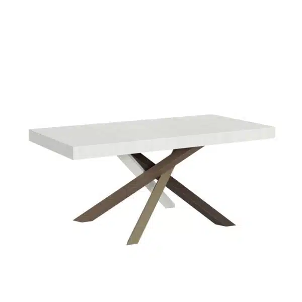 Tavolo allungabile 180/440x90 cm Volantis bianco frassino gambe multicolore 4/C