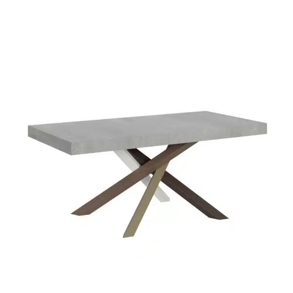 Tavolo allungabile 180/440x90 cm Volantis cemento gambe multicolore 4/C