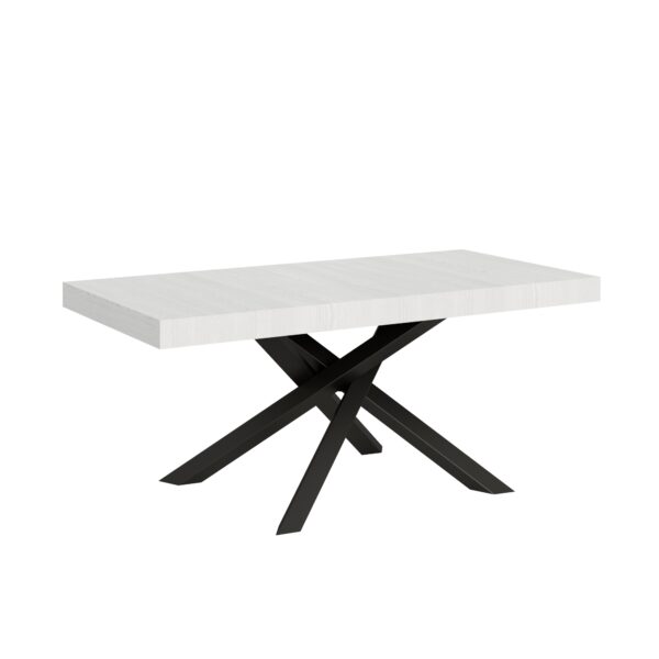 Tavolo allungabile 180/284x90 cm Volantis bianco frassino gambe antracite