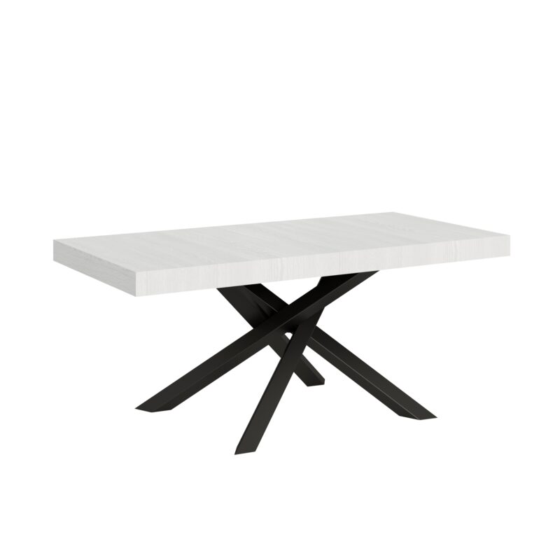 Tavolo allungabile 180/284x90 cm Volantis bianco frassino gambe antracite