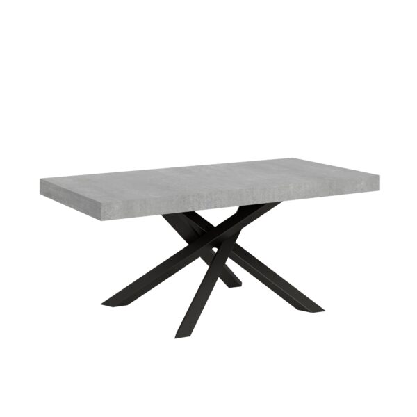 Tavolo allungabile 180/284x90 cm Volantis cemento gambe antracite