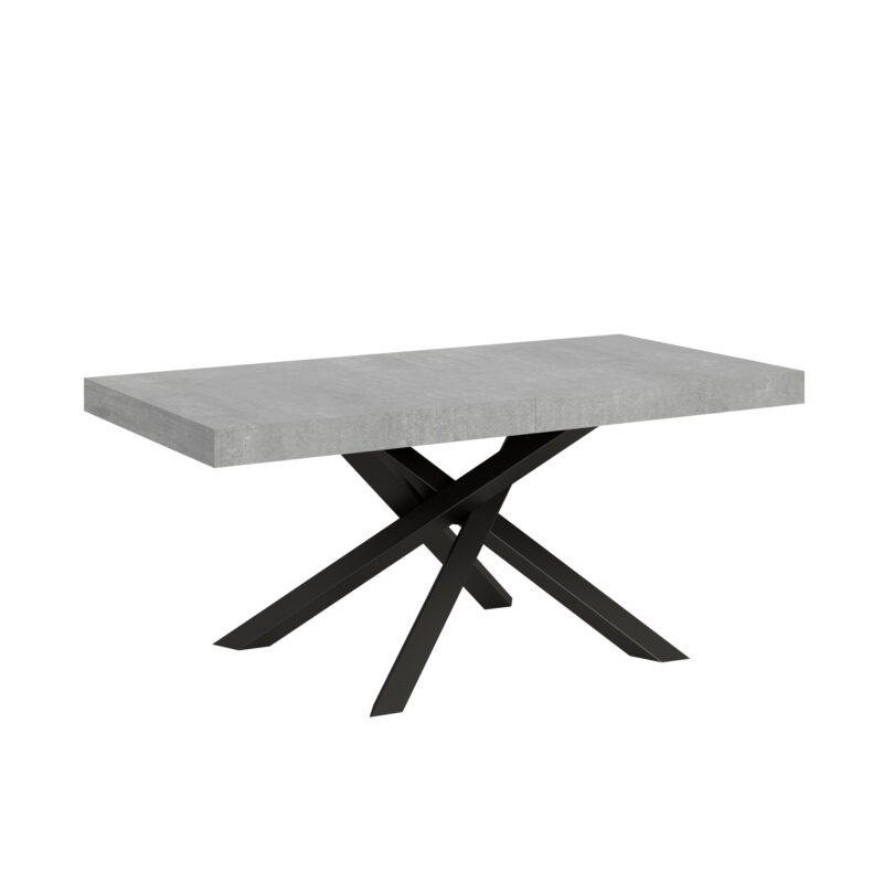 Tavolo allungabile 180/284x90 cm Volantis cemento gambe antracite